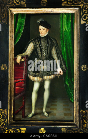 Il Roi Charles 9 - Re Carlo IX di Francia 1550 - 1574 da François Clouet il francese in Francia Foto Stock