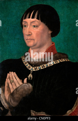 Ritratto di Jean le Belliqueux 1451 Rogier van der Weyden 1399 1464 olandese belga fiamminga del Belgio Foto Stock