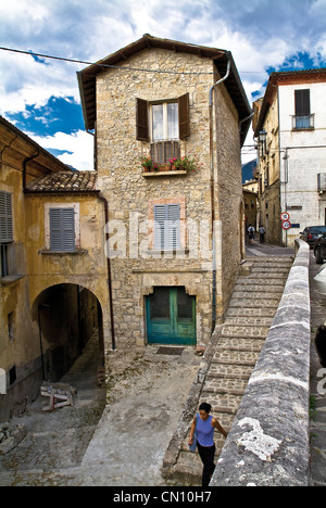 Italia Provincia di Teramo Civitella del Tronto centro storico vista Foto Stock