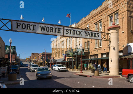 Fort Worth Stockyards Historic District, Fort Worth, Texas, Stati Uniti d'America Foto Stock