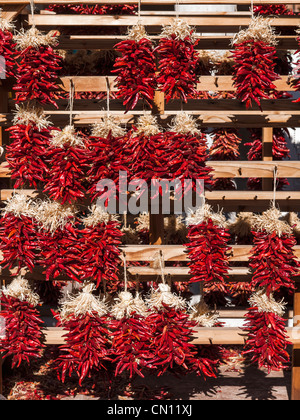 Santa Fe peperoncino Chili ristras Foto Stock