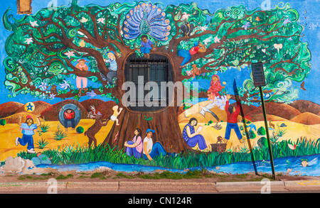 Murale CYMP Santa Fe Plaza Foto Stock