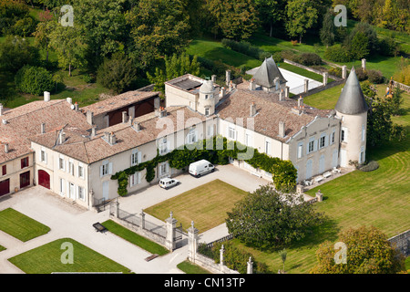 Francia, Gironde, Pauillac, Chateau Lafite Rothschild, 1° crescita Pauillac (vista aerea) Foto Stock