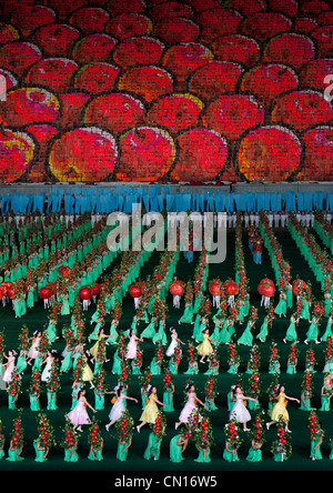Arirang giochi di massa nel giorno di maggio stadium di Pyongyang, Corea del Nord Foto Stock