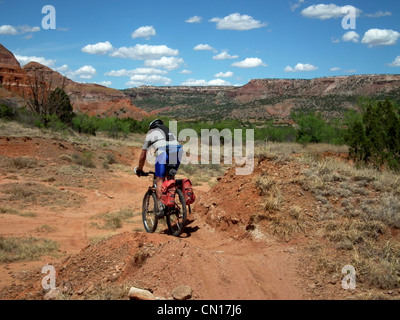 Mike Vining mountain bike Capitol Peak Mountain Bike Trail Palo Duro Canyon State Park Texas USA Foto Stock