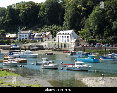 Moelan Sur Mer, Belon Harbour, Belon river, Finisterre, Bretagne,Brittany, Francia Foto Stock