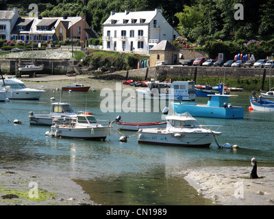 Moelan Sur Mer, Belon Harbour, Belon river, Finisterre, Bretagne,Brittany, Francia Foto Stock