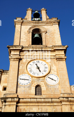 Orologio su la Concattedrale di San Giovanni a La Valletta, Malta Foto Stock