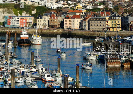 Francia, Seine Maritime, Dieppe, il porto e il quartiere del Pollet Foto Stock