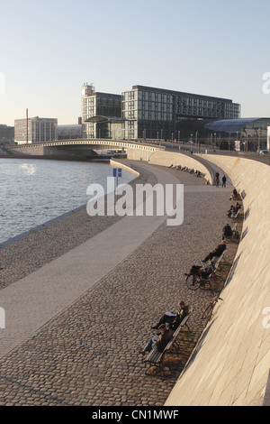Berlin Mitte Hauptbahnhof Centrale Stazione Principale Spree Foto Stock