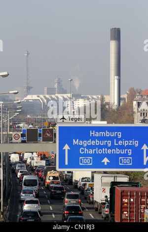 Berlin City autostrada traffico Stadtautobahn Foto Stock