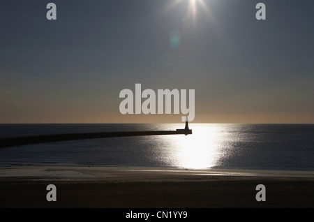 South Shields faro e Pier, Tyne and Wear, Inghilterra Foto Stock