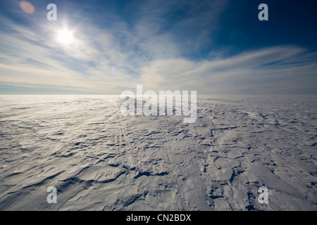 Tundra polare artico paesaggio - tappo di ghiaccio, la Groenlandia Foto Stock