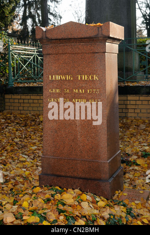 Tomba di Johann Ludwig Tieck, 1773 - 1853, un poeta tedesco, scrittore, redattore e traduttore di romanticismo, Berlino, Germania, Europa Foto Stock