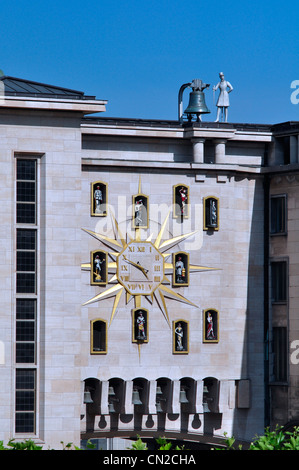 Il Belgio, Bruxelles, Mont des Arts, orologio a carillon Foto Stock