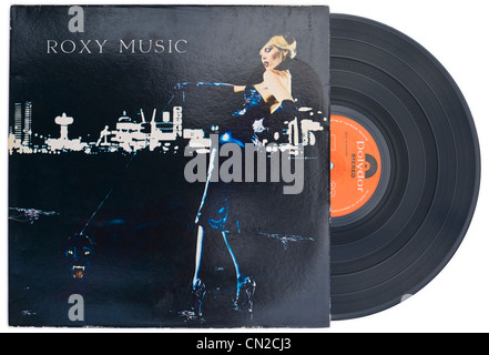 British rock band Roxy Music classic album in vinile e la copertura per il vostro piacere rilasciato 1973 sulla critica Polydor record label Foto Stock