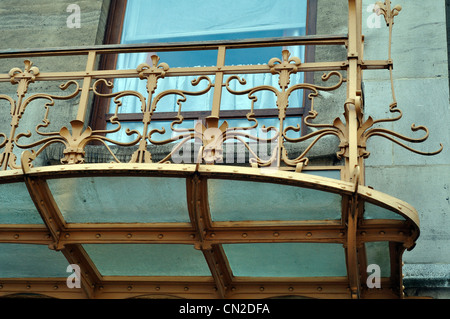 Il Belgio, Bruxelles, balcone per il Museo Horta Foto Stock