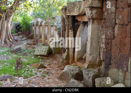 In Cambogia, in provincia di Battambang, frazioni di Battambang, Wat Ek Phnom tempio del XI secolo Foto Stock