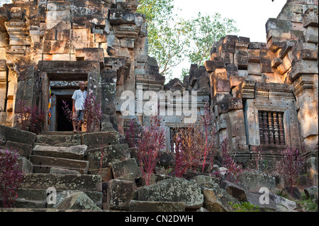 In Cambogia, in provincia di Battambang, frazioni di Battambang, Wat Ek Phnom tempio del XI secolo Foto Stock