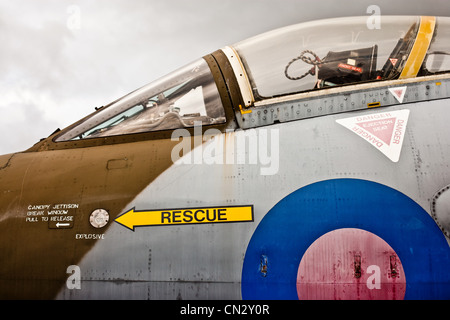 Piano di Jet cockpit, vista laterale Foto Stock