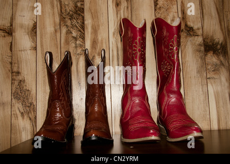 Stivali da cowboy, close up Foto Stock