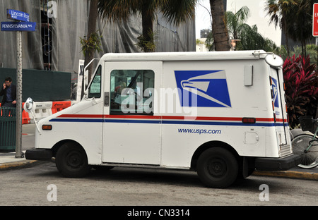 United States Postal Service Delivery van, STATI UNITI D'AMERICA Foto Stock