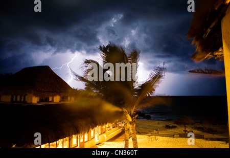 Tempesta, Tulum, Messico Foto Stock