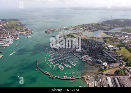 Fotografia aerea del porto di Portsmouth Foto Stock