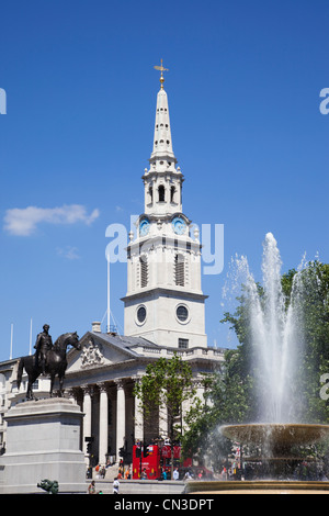 St Martins nei campi Chiesa, Trafalgar Square, London, Regno Unito Foto Stock