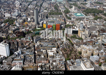 Vista aerea di Shaftesbury Avenue, Mercer Street, Endell Street, Londra WC1 Foto Stock