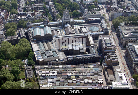 Vista aerea dei Princes Gate Mews sul retro del Victoria & Albert Museum, Londra SW7 Foto Stock