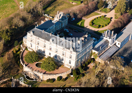 Francia, Maine et Loire, castello di Maulevrier Colbert (vista aerea) Foto Stock