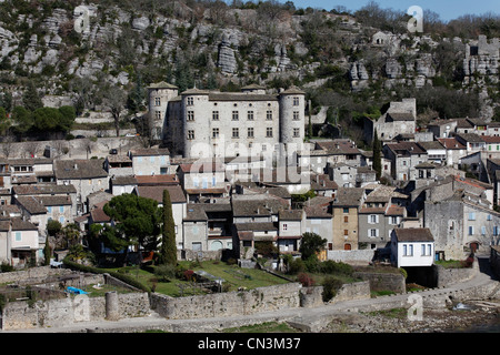 Francia, Ardeche, Vogue, etichettati Les Plus Beaux Villages de France (i più bei villaggi di Francia), Valle Ardeche Foto Stock