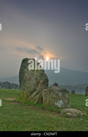 Sunrise over Castlerigg Stone Circle Near Keswick Foto Stock