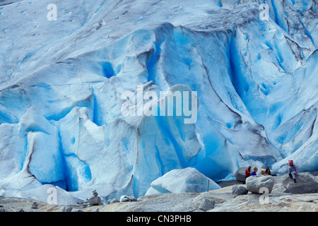 Norvegia Sogn og Fjordane County, Sognefjord, ghiacciaio Jostedalen (o Jostedalsbreen o il ghiacciaio di Jostedal) Foto Stock