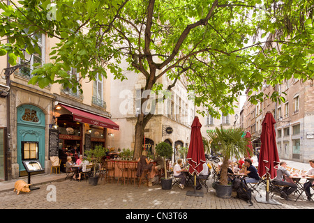 Francia, Rhone, Lione, storico sito elencato come patrimonio mondiale dall' UNESCO, Place du Change Foto Stock