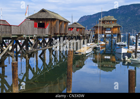 Canada, British Columbia, l'isola di Vancouver, Cowichan Bay, il famoso villaggio a sud est isola laterale Foto Stock