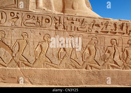 Egitto - Abu Simbel tempio, dettaglio, UNESCO Foto Stock