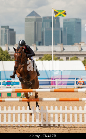 Prove a cavallo dell'evento di prova olimpica di Eventing, Greenwich Park Foto Stock