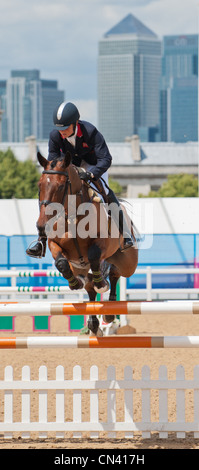 Prove a cavallo dell'evento di prova olimpica di Eventing, Greenwich Park Foto Stock