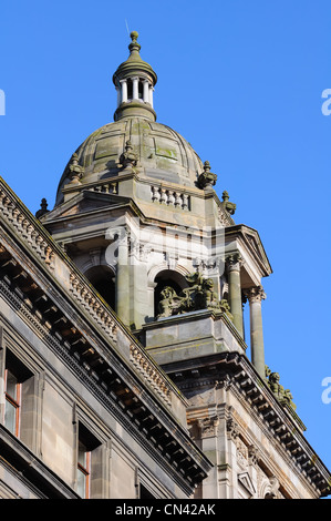 Bella architettura del City Chambers Building, John Street, Glasgow, Scozia, Regno Unito Foto Stock