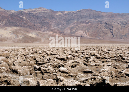 Salina superficie del diavolo il Campo da Golf, il Parco Nazionale della Valle della Morte, California Foto Stock