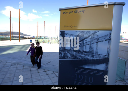 TITANIC, Titanic firma edificio, Visitor Center, TITANIC esperienza gallerie MUSEO, Belfast, Irlanda del Nord, Regno Unito, Foto Stock