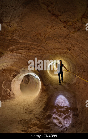 In Australia, in Sud Australia, Coober Pedy, Umoona Opal miniera e museo, nella vecchia miniera Foto Stock