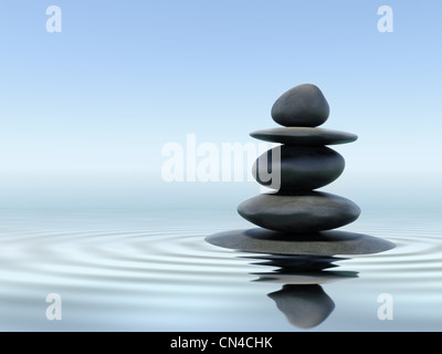 Pietre Zen in acqua Foto Stock