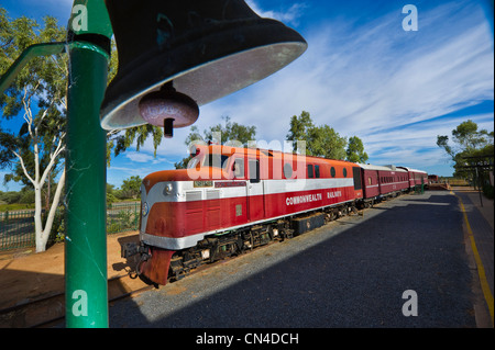 Australia, Territorio del Nord, Alice Springs, Old Ghan ferroviaria patrimonio e museo Foto Stock