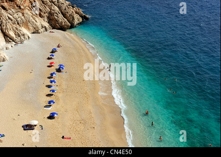 Turchia, Regione Mediterranea, Costa turchese, Kaputas spiaggia vicino a Kalkan Foto Stock