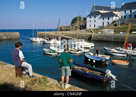 Francia, Morbihan, Ile de Groix, porta i laici Foto Stock