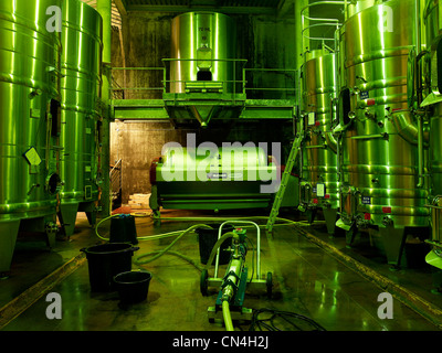 Francia, caratteristica: Margeon illumina il vino, tini Foto Stock