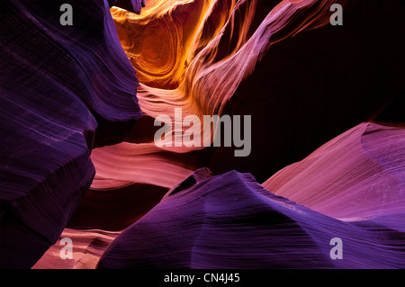 Abbassare Antelope Canyon, vicino a pagina, Arizona USA Foto Stock